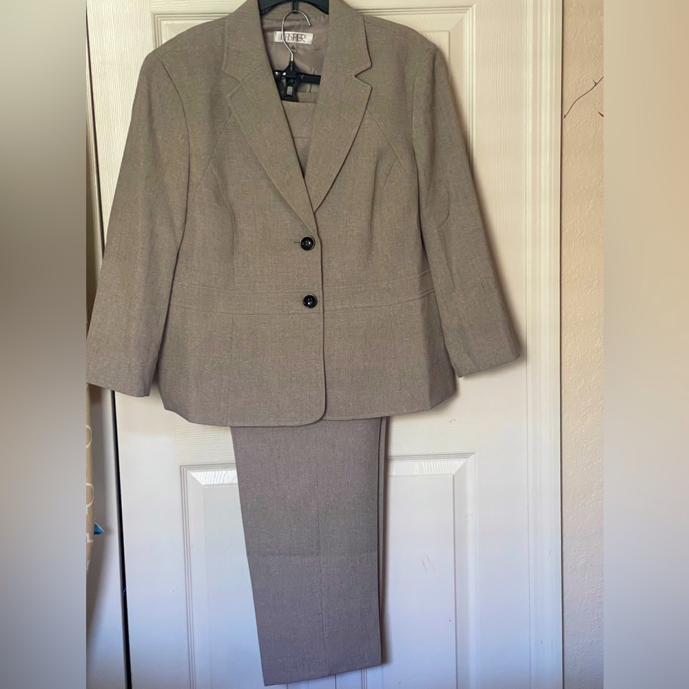 Tan KASPER suit; brand new.